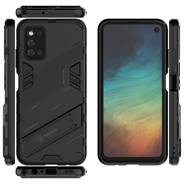 For Samsung Galaxy F52 5G Punk Armor 2 in 1 PC + TPU Shockproof Case with Invisible Holder