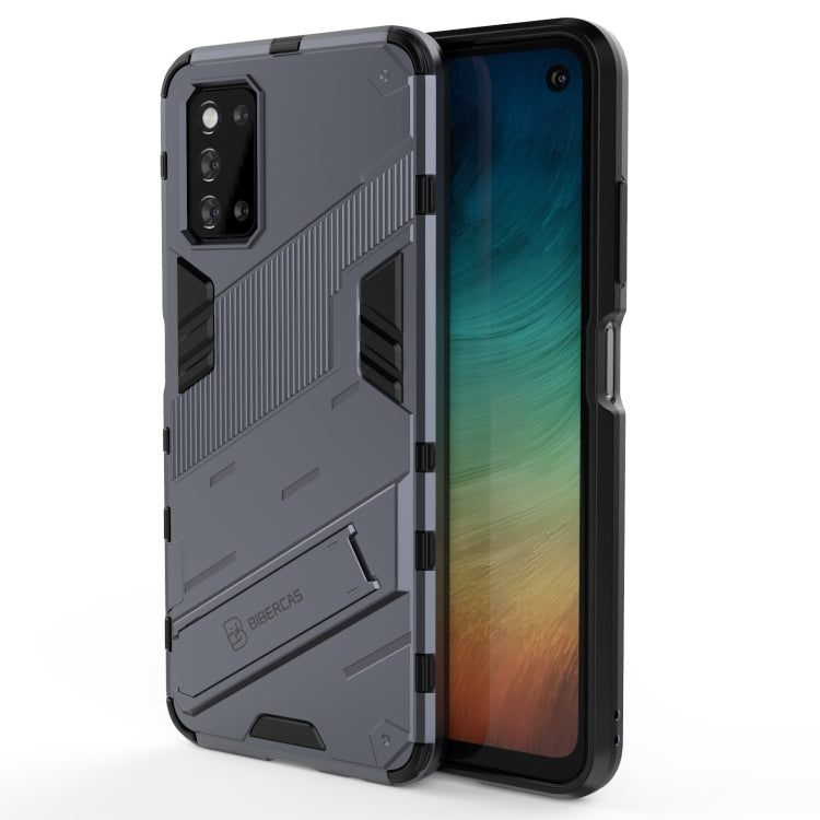 For Samsung Galaxy F52 5G Punk Armor 2 in 1 PC + TPU Shockproof Case with Invisible Holder