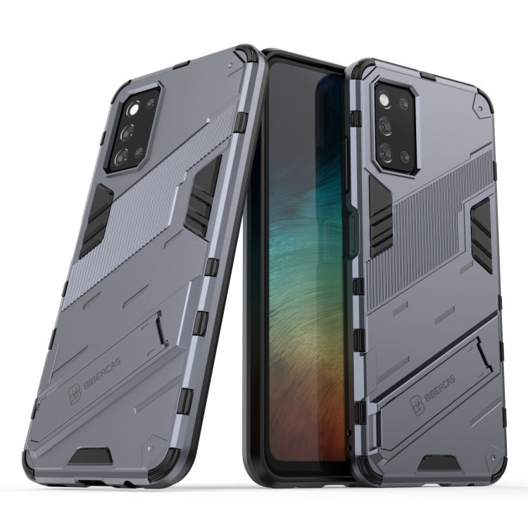 For Samsung Galaxy F52 5G Punk Armor 2 in 1 PC + TPU Shockproof Case with Invisible Holder