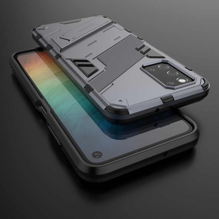 For Samsung Galaxy F52 5G Punk Armor 2 in 1 PC + TPU Shockproof Case with Invisible Holder