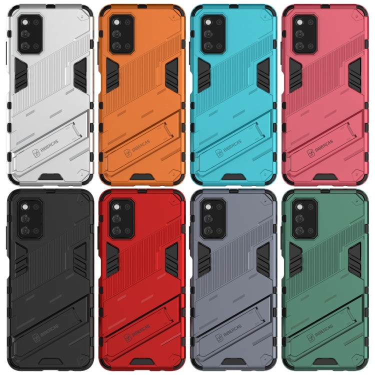 For Samsung Galaxy F52 5G Punk Armor 2 in 1 PC + TPU Shockproof Case with Invisible Holder
