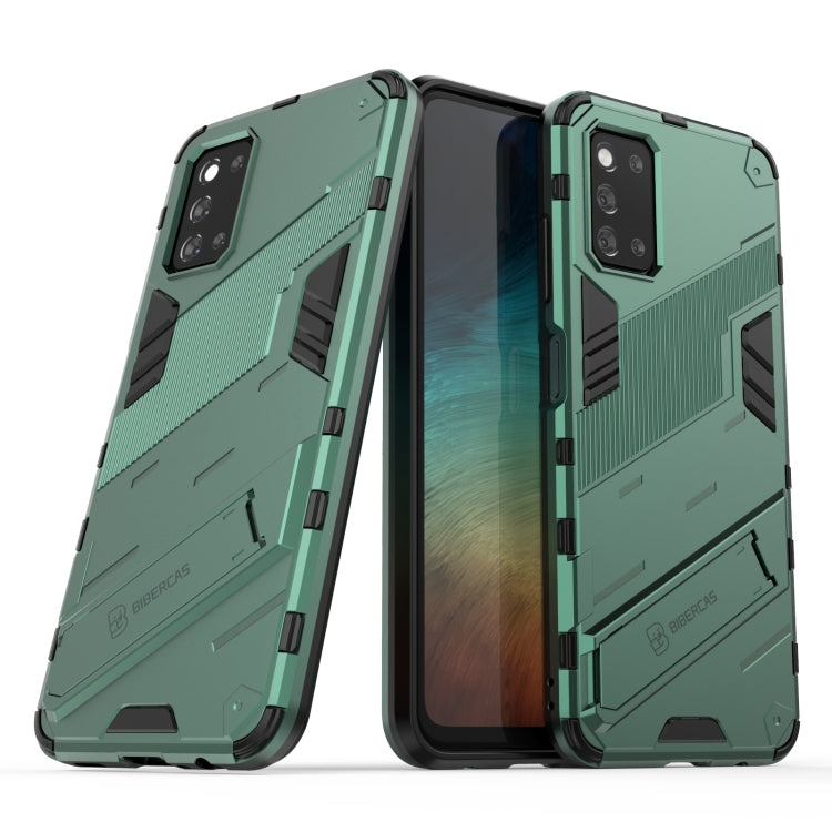 For Samsung Galaxy F52 5G Punk Armor 2 in 1 PC + TPU Shockproof Case with Invisible Holder