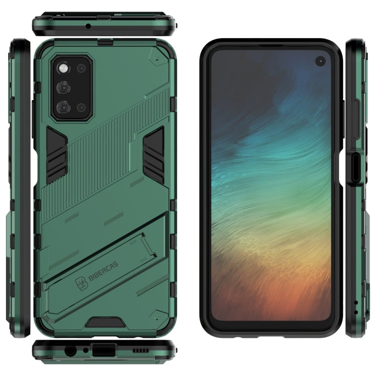 For Samsung Galaxy F52 5G Punk Armor 2 in 1 PC + TPU Shockproof Case with Invisible Holder