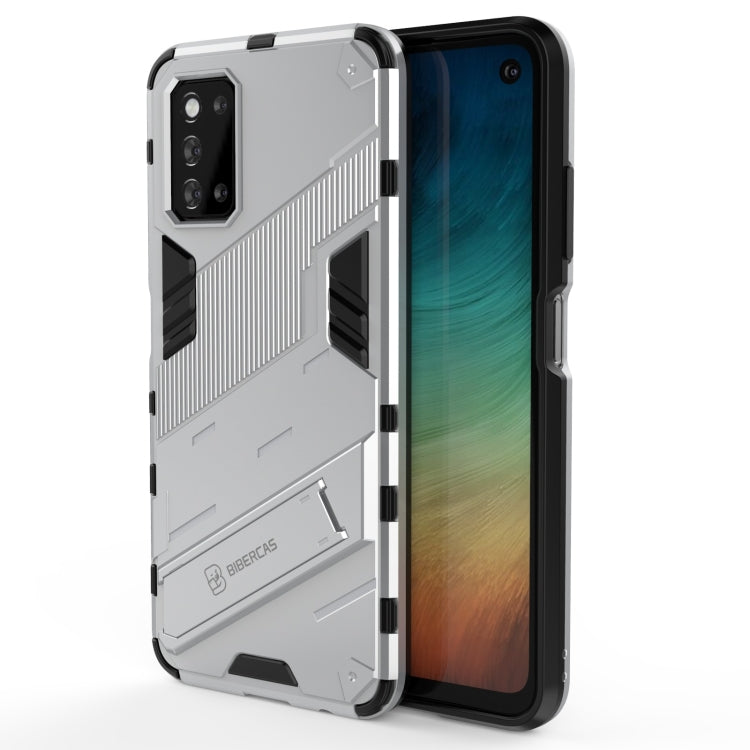 For Samsung Galaxy F52 5G Punk Armor 2 in 1 PC + TPU Shockproof Case with Invisible Holder