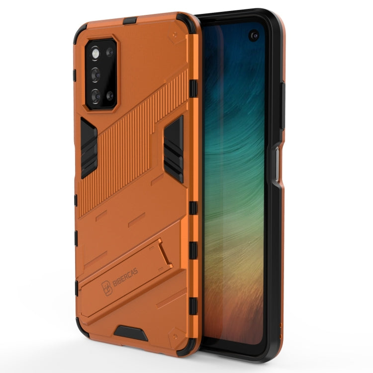 For Samsung Galaxy F52 5G Punk Armor 2 in 1 PC + TPU Shockproof Case with Invisible Holder