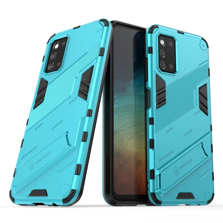 For Samsung Galaxy F52 5G Punk Armor 2 in 1 PC + TPU Shockproof Case with Invisible Holder