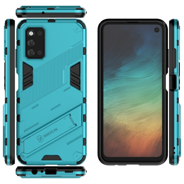 For Samsung Galaxy F52 5G Punk Armor 2 in 1 PC + TPU Shockproof Case with Invisible Holder