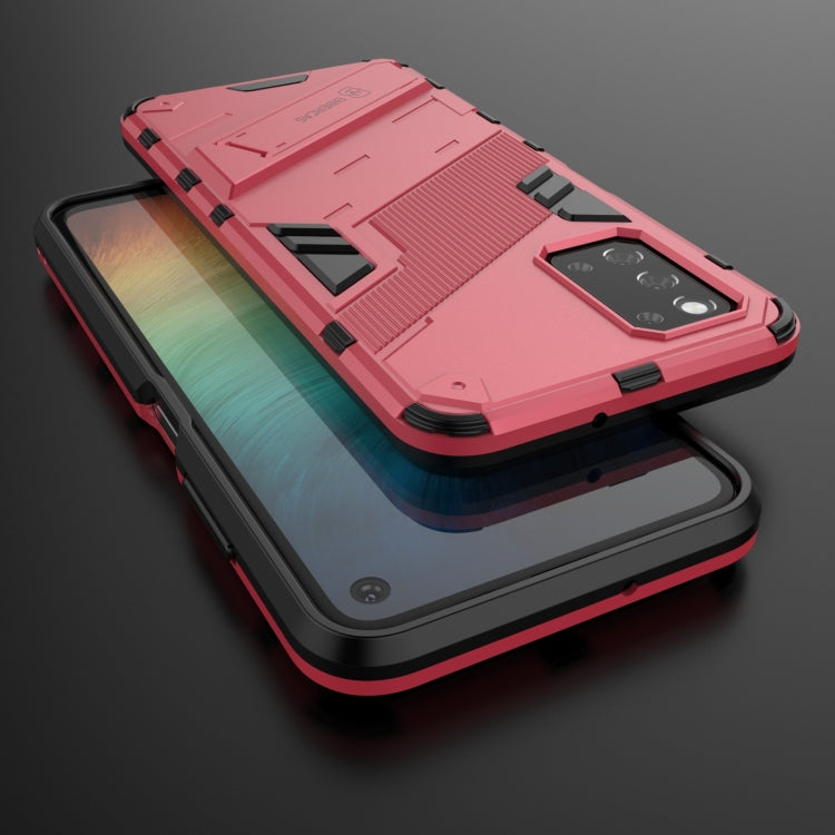 For Samsung Galaxy F52 5G Punk Armor 2 in 1 PC + TPU Shockproof Case with Invisible Holder
