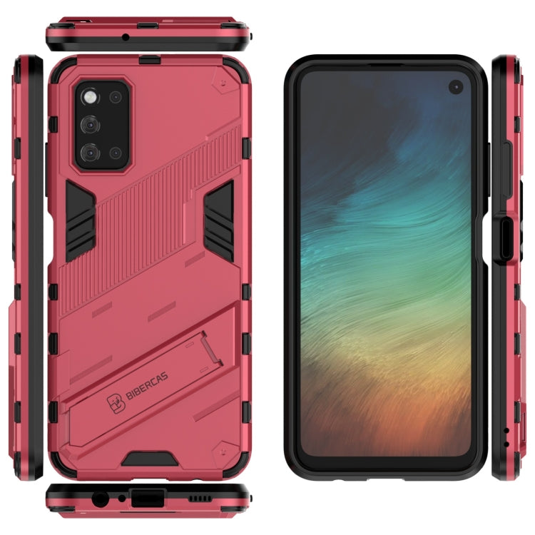 For Samsung Galaxy F52 5G Punk Armor 2 in 1 PC + TPU Shockproof Case with Invisible Holder