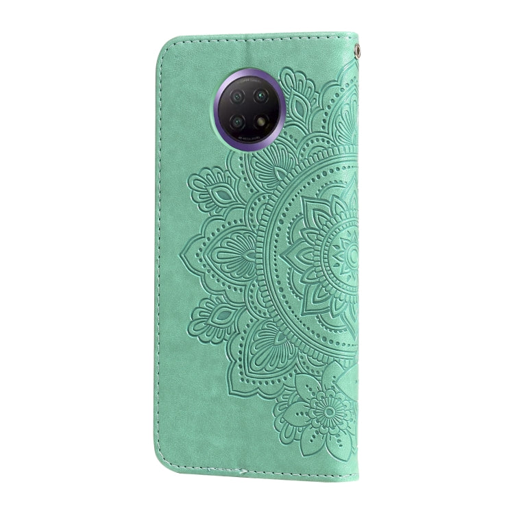 For Xiaomi Redmi Note 9T 5G / Note 9 5G (CN Version) 7-petal Flowers Embossing Pattern Horizontal Flip PU Leather Case with Holder & Card Slots & Wallet & Photo Frame