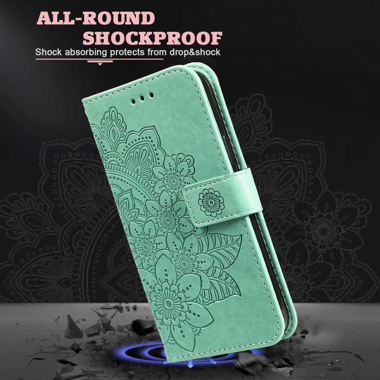 For Xiaomi Redmi Note 9T 5G / Note 9 5G (CN Version) 7-petal Flowers Embossing Pattern Horizontal Flip PU Leather Case with Holder & Card Slots & Wallet & Photo Frame