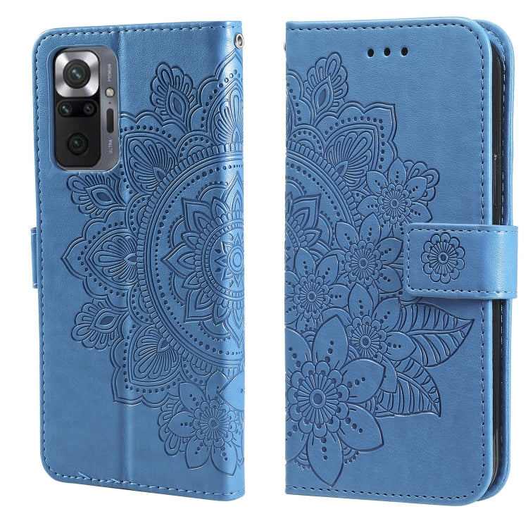 For Xiaomi Redmi Note 10 Pro / Note 10 Pro Max 7-petal Flowers Embossing Pattern Horizontal Flip PU Leather Case with Holder & Card Slots & Wallet & Photo Frame