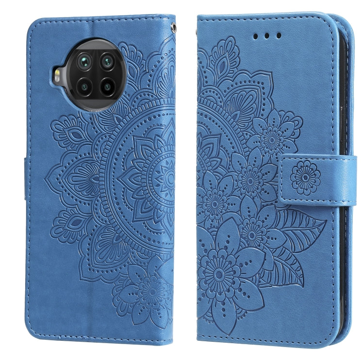 For Xiaomi Mi 10T Lite 7-petal Flowers Embossing Pattern Horizontal Flip PU Leather Case with Holder & Card Slots & Wallet & Photo Frame
