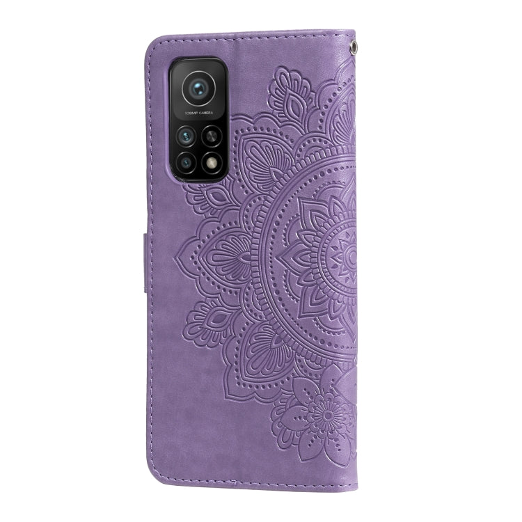For Xiaomi Mi 10T Pro 7-petal Flowers Embossing Pattern Horizontal Flip PU Leather Case with Holder & Card Slots & Wallet & Photo Frame