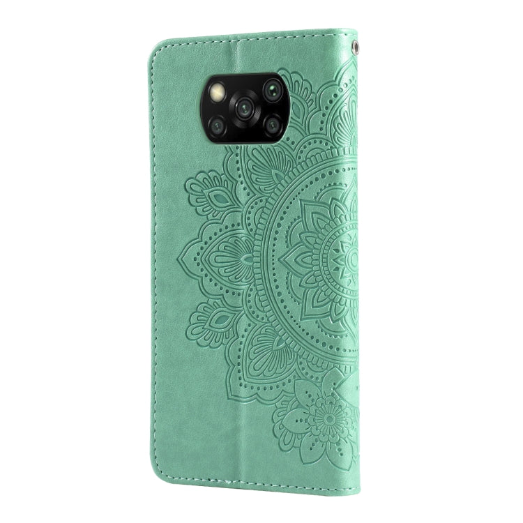 For Xiaomi Poco X3/X3 Pro/X3 NFC 7-petal Flowers Embossing Pattern Horizontal Flip PU Leather Case with Holder & Card Slots & Wallet & Photo Frame