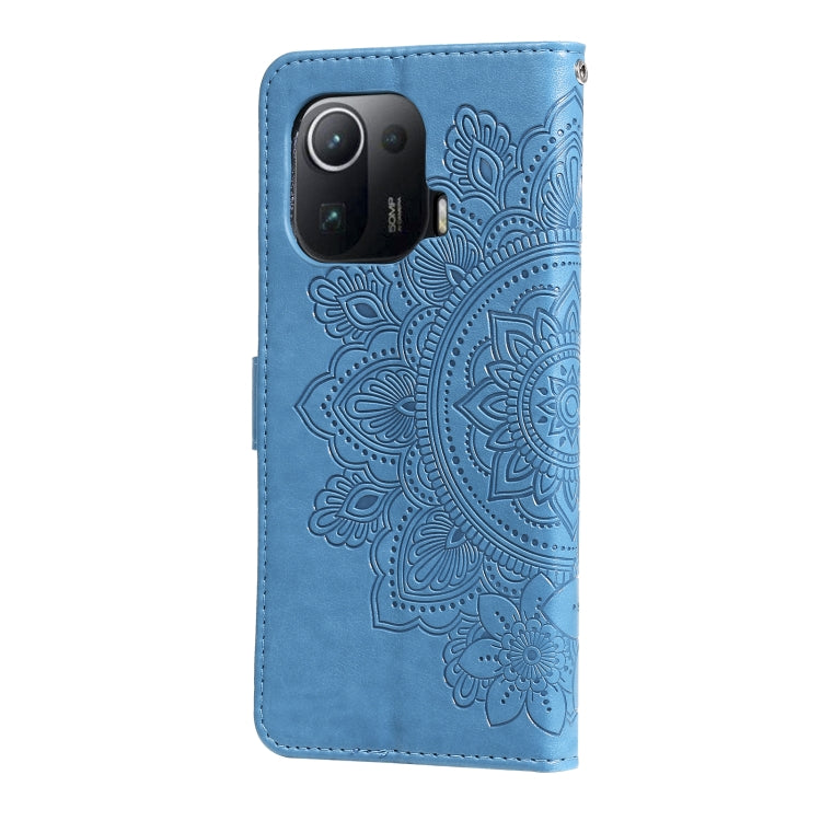 For Xiaomi Mi 11 Pro 7-petal Flowers Embossing Pattern Horizontal Flip PU Leather Case with Holder & Card Slots & Wallet & Photo Frame