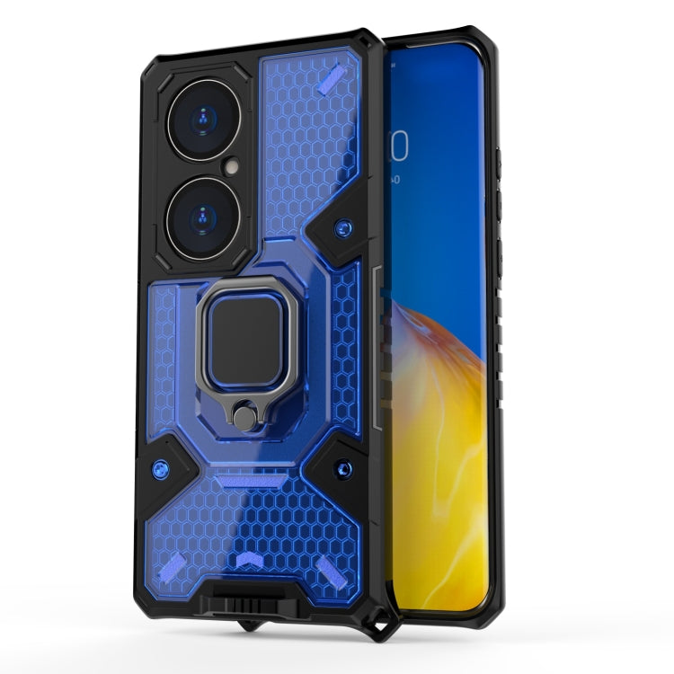 For Huawei P50 Pro Space PC+TPU Shockproof Case with Ring Holder
