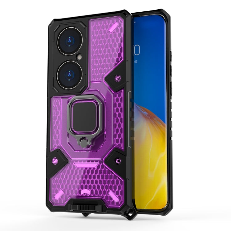 For Huawei P50 Pro Space PC+TPU Shockproof Case with Ring Holder