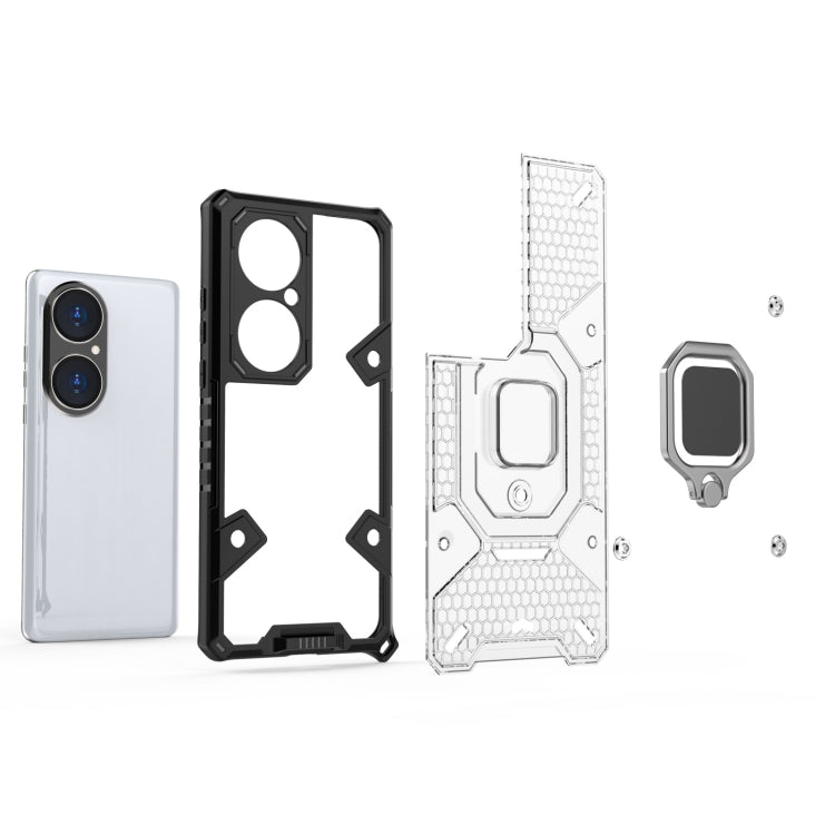 For Huawei P50 Pro Space PC+TPU Shockproof Case with Ring Holder