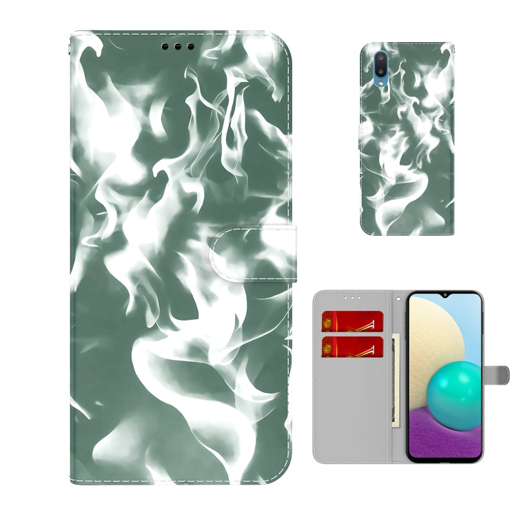 For Samsung Galaxy A02 / M02 Cloud Fog Pattern Horizontal Flip Leather Case with Holder & Card Slot & Wallet