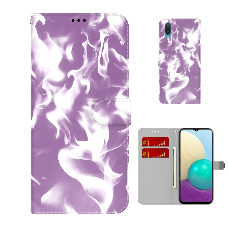 For Samsung Galaxy A02 / M02 Cloud Fog Pattern Horizontal Flip Leather Case with Holder & Card Slot & Wallet