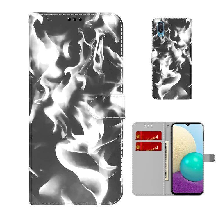 For Samsung Galaxy A02 / M02 Cloud Fog Pattern Horizontal Flip Leather Case with Holder & Card Slot & Wallet