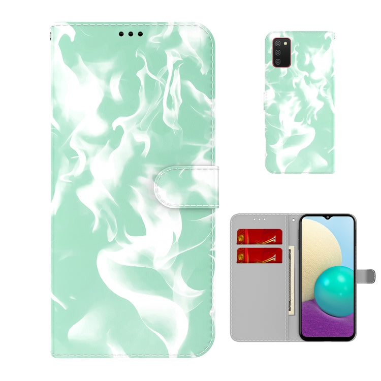 For Samsung Galaxy A02s EU Version Cloud Fog Pattern Horizontal Flip Leather Case with Holder & Card Slot & Wallet
