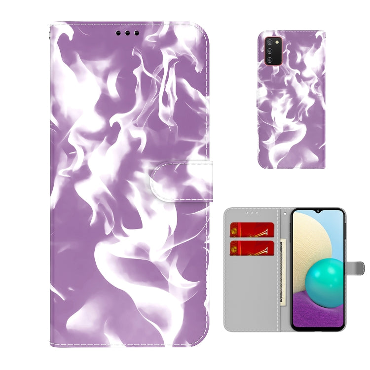 For Samsung Galaxy A02s EU Version Cloud Fog Pattern Horizontal Flip Leather Case with Holder & Card Slot & Wallet