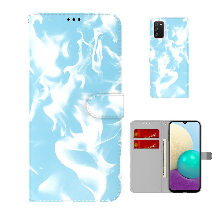 For Samsung Galaxy A02s EU Version Cloud Fog Pattern Horizontal Flip Leather Case with Holder & Card Slot & Wallet