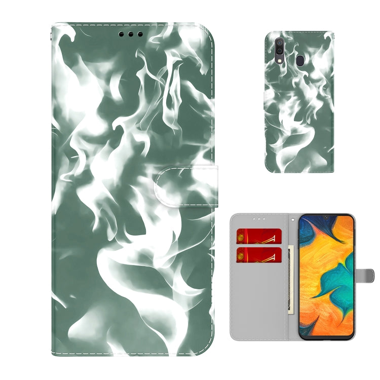 For Samsung Galaxy A20 / A30 Cloud Fog Pattern Horizontal Flip Leather Case with Holder & Card Slot & Wallet