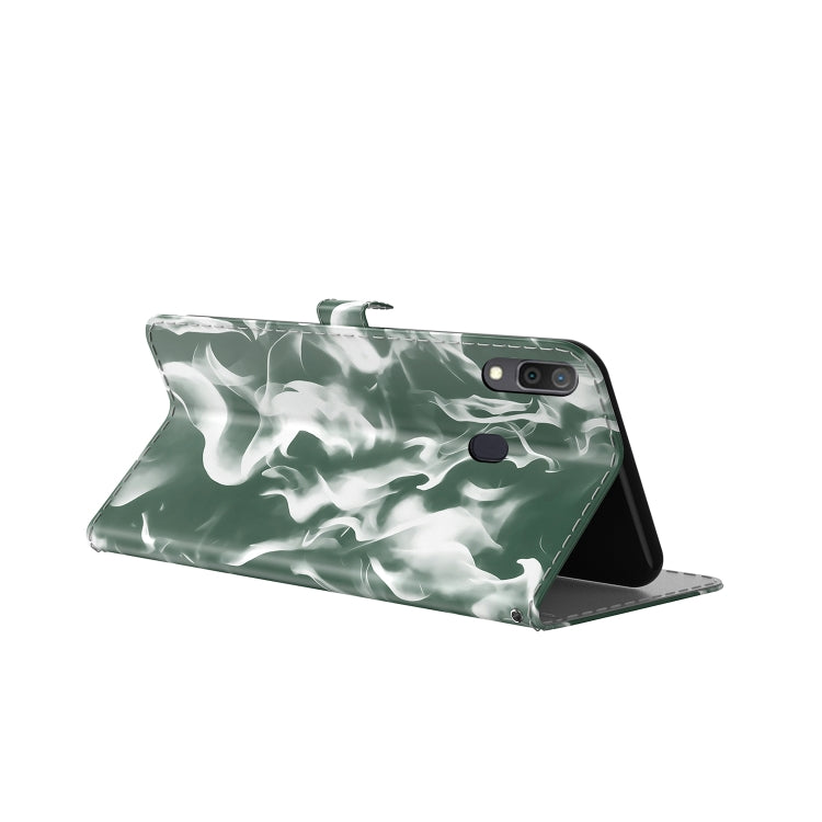 For Samsung Galaxy A20 / A30 Cloud Fog Pattern Horizontal Flip Leather Case with Holder & Card Slot & Wallet