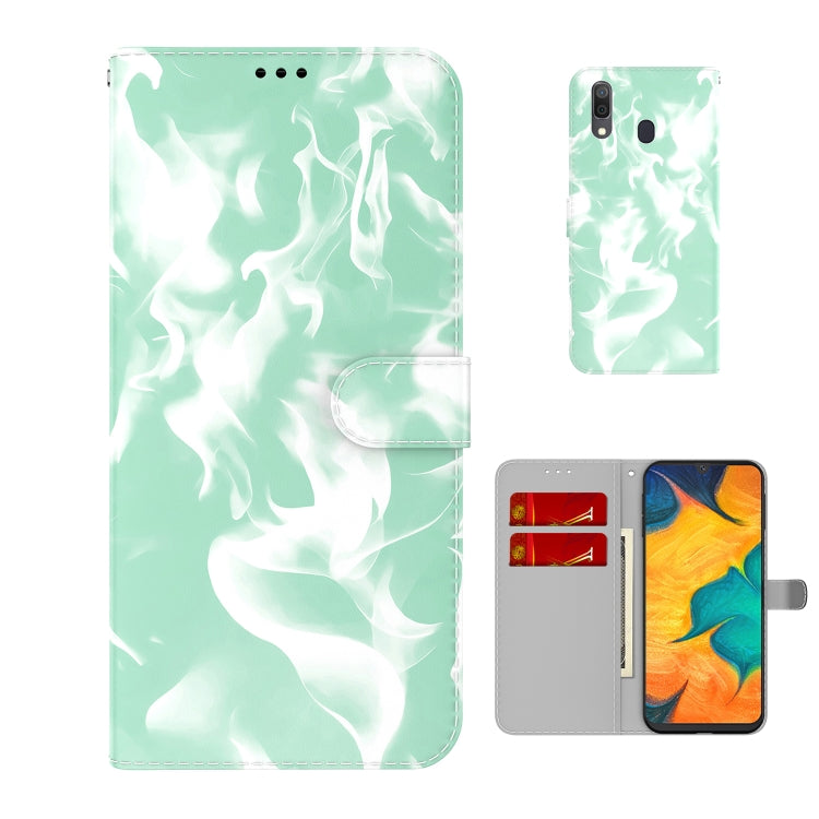 For Samsung Galaxy A20 / A30 Cloud Fog Pattern Horizontal Flip Leather Case with Holder & Card Slot & Wallet
