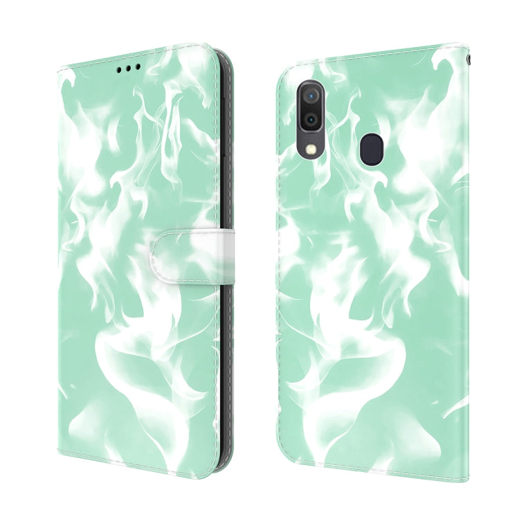 For Samsung Galaxy A20 / A30 Cloud Fog Pattern Horizontal Flip Leather Case with Holder & Card Slot & Wallet