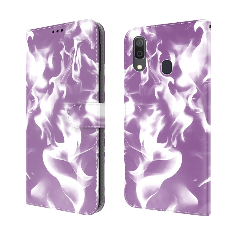 For Samsung Galaxy A20 / A30 Cloud Fog Pattern Horizontal Flip Leather Case with Holder & Card Slot & Wallet