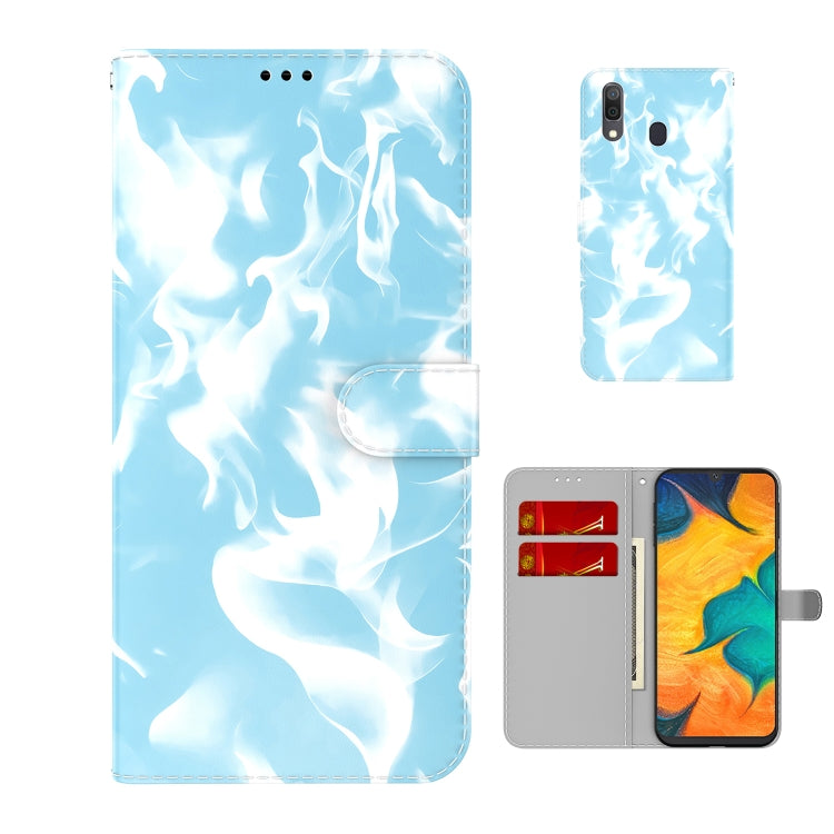 For Samsung Galaxy A20 / A30 Cloud Fog Pattern Horizontal Flip Leather Case with Holder & Card Slot & Wallet