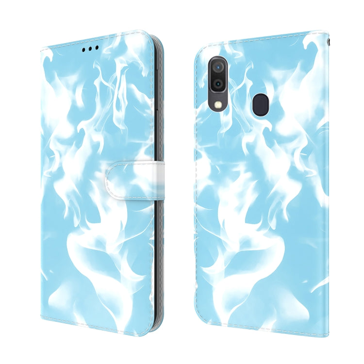 For Samsung Galaxy A20 / A30 Cloud Fog Pattern Horizontal Flip Leather Case with Holder & Card Slot & Wallet