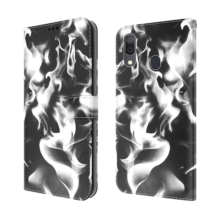 For Samsung Galaxy A20 / A30 Cloud Fog Pattern Horizontal Flip Leather Case with Holder & Card Slot & Wallet