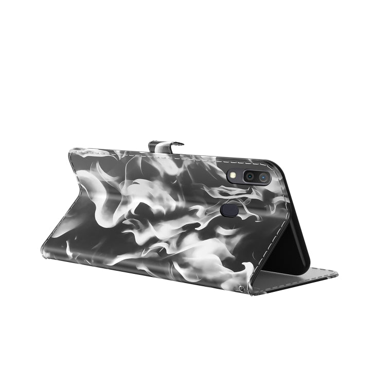 For Samsung Galaxy A20 / A30 Cloud Fog Pattern Horizontal Flip Leather Case with Holder & Card Slot & Wallet