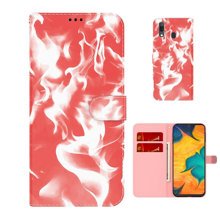 For Samsung Galaxy A20 / A30 Cloud Fog Pattern Horizontal Flip Leather Case with Holder & Card Slot & Wallet