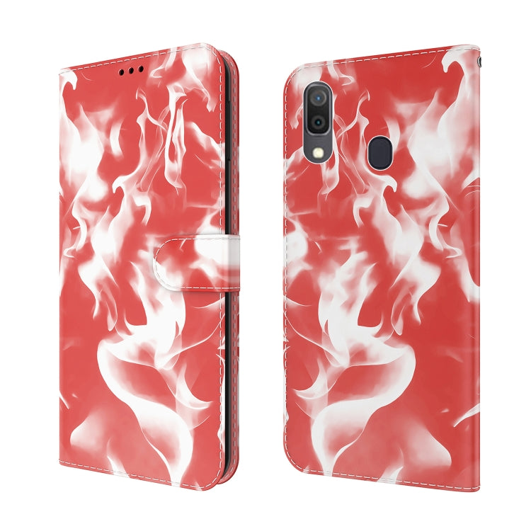 For Samsung Galaxy A20 / A30 Cloud Fog Pattern Horizontal Flip Leather Case with Holder & Card Slot & Wallet