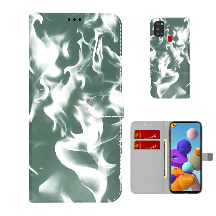 For Samsung Galaxy A21s Cloud Fog Pattern Horizontal Flip Leather Case with Holder & Card Slot & Wallet
