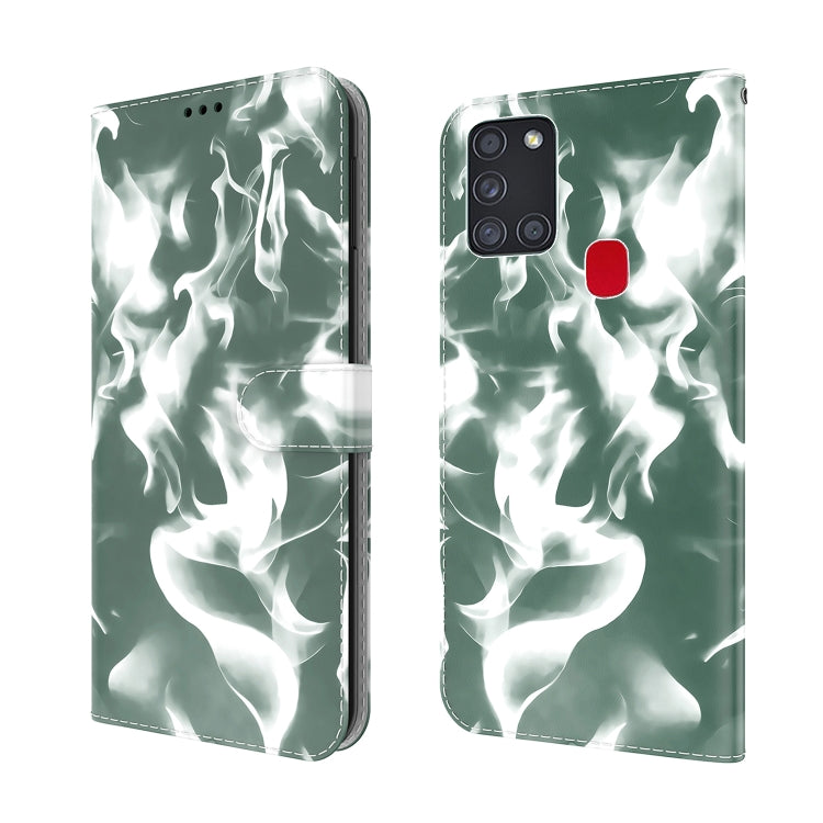 For Samsung Galaxy A21s Cloud Fog Pattern Horizontal Flip Leather Case with Holder & Card Slot & Wallet