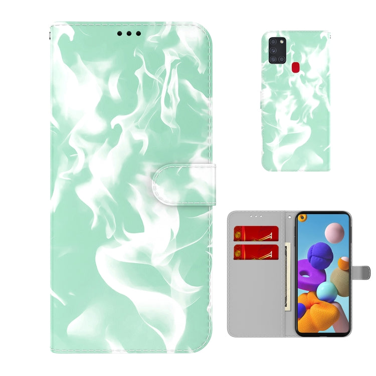 For Samsung Galaxy A21s Cloud Fog Pattern Horizontal Flip Leather Case with Holder & Card Slot & Wallet