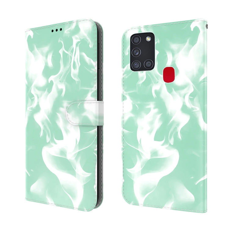 For Samsung Galaxy A21s Cloud Fog Pattern Horizontal Flip Leather Case with Holder & Card Slot & Wallet