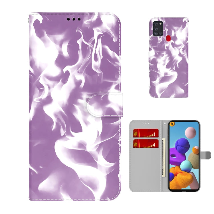 For Samsung Galaxy A21s Cloud Fog Pattern Horizontal Flip Leather Case with Holder & Card Slot & Wallet