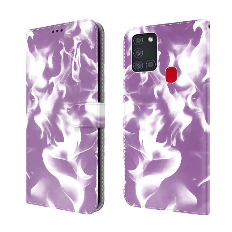 For Samsung Galaxy A21s Cloud Fog Pattern Horizontal Flip Leather Case with Holder & Card Slot & Wallet