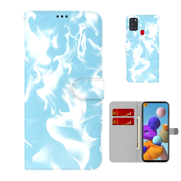 For Samsung Galaxy A21s Cloud Fog Pattern Horizontal Flip Leather Case with Holder & Card Slot & Wallet