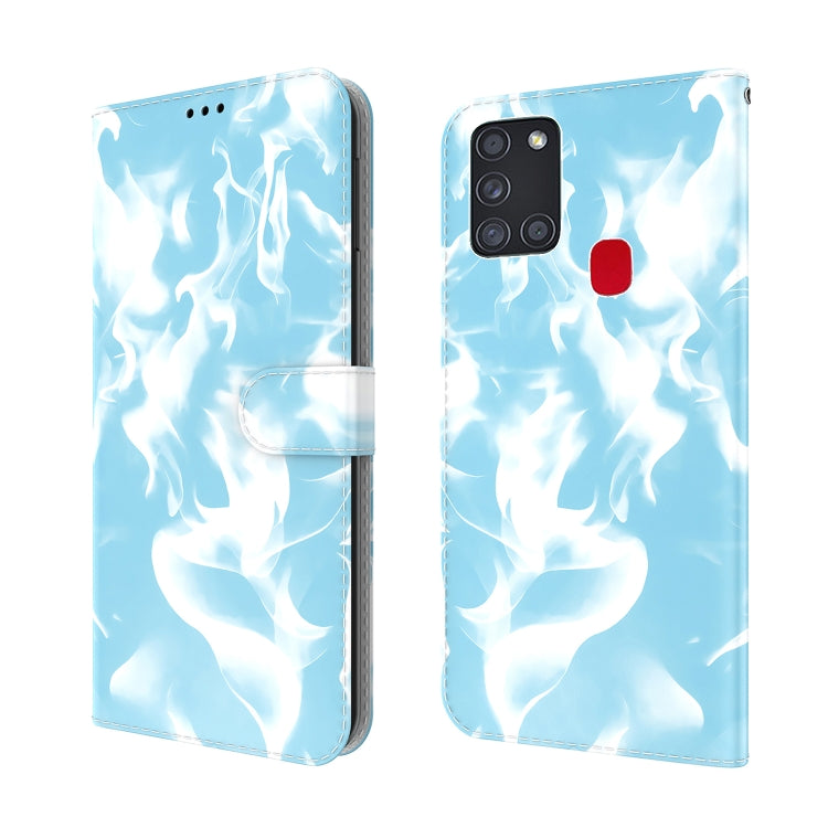 For Samsung Galaxy A21s Cloud Fog Pattern Horizontal Flip Leather Case with Holder & Card Slot & Wallet