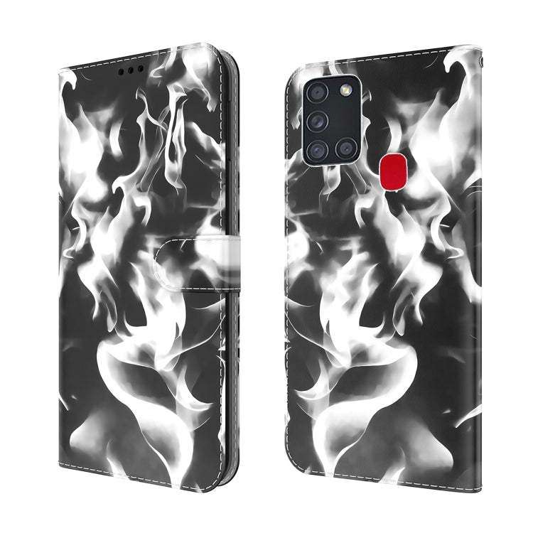 For Samsung Galaxy A21s Cloud Fog Pattern Horizontal Flip Leather Case with Holder & Card Slot & Wallet