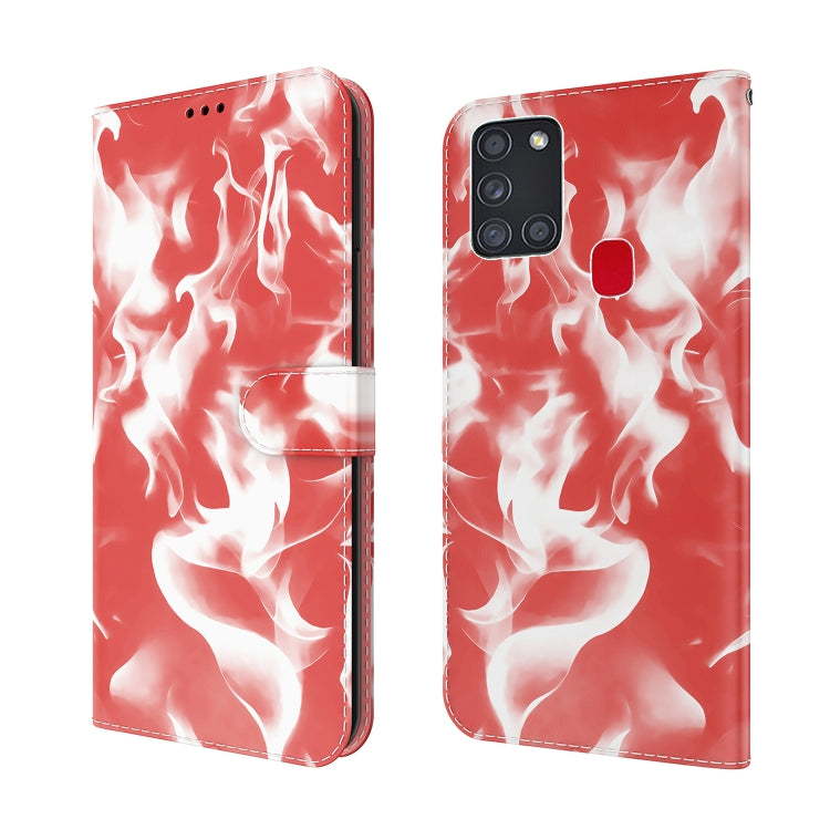 For Samsung Galaxy A21s Cloud Fog Pattern Horizontal Flip Leather Case with Holder & Card Slot & Wallet